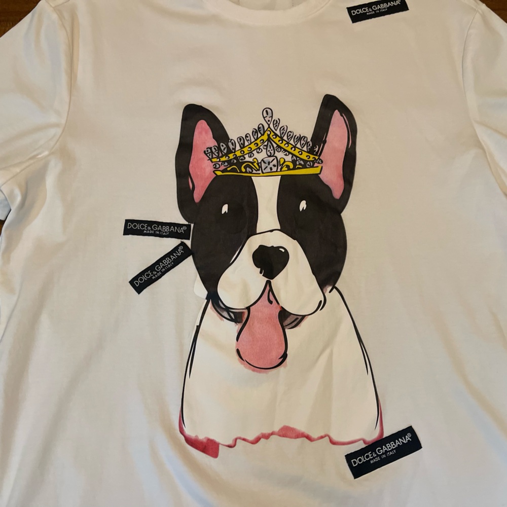 Dolce & Gabbana 2018 Year of the Dog Italy White Designer T-Shirt - Adult 48 - Picture 2 of 6